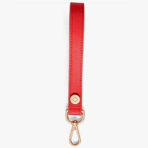 NEW Thirty One Wristlet Strap Key Fob Coastal Red Smooth Pebble Faux Leather